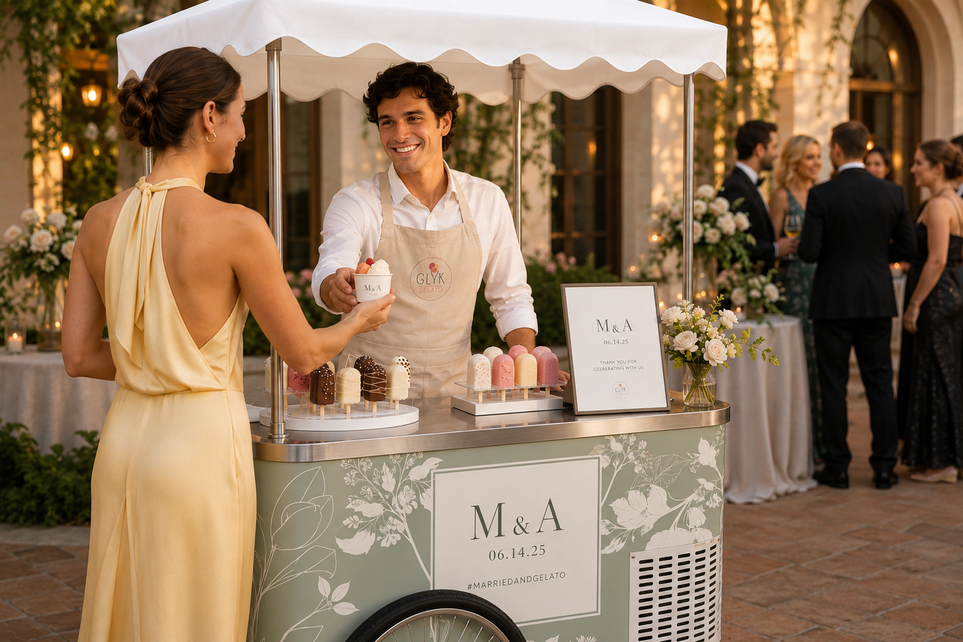 A personalized Glyk gelato cart