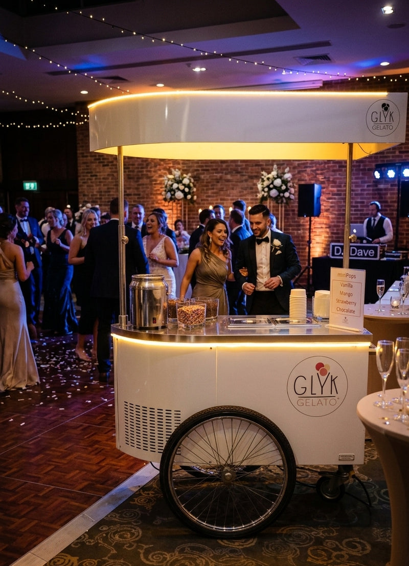 Glyk MiniPop cart on the dance floor at a wedding