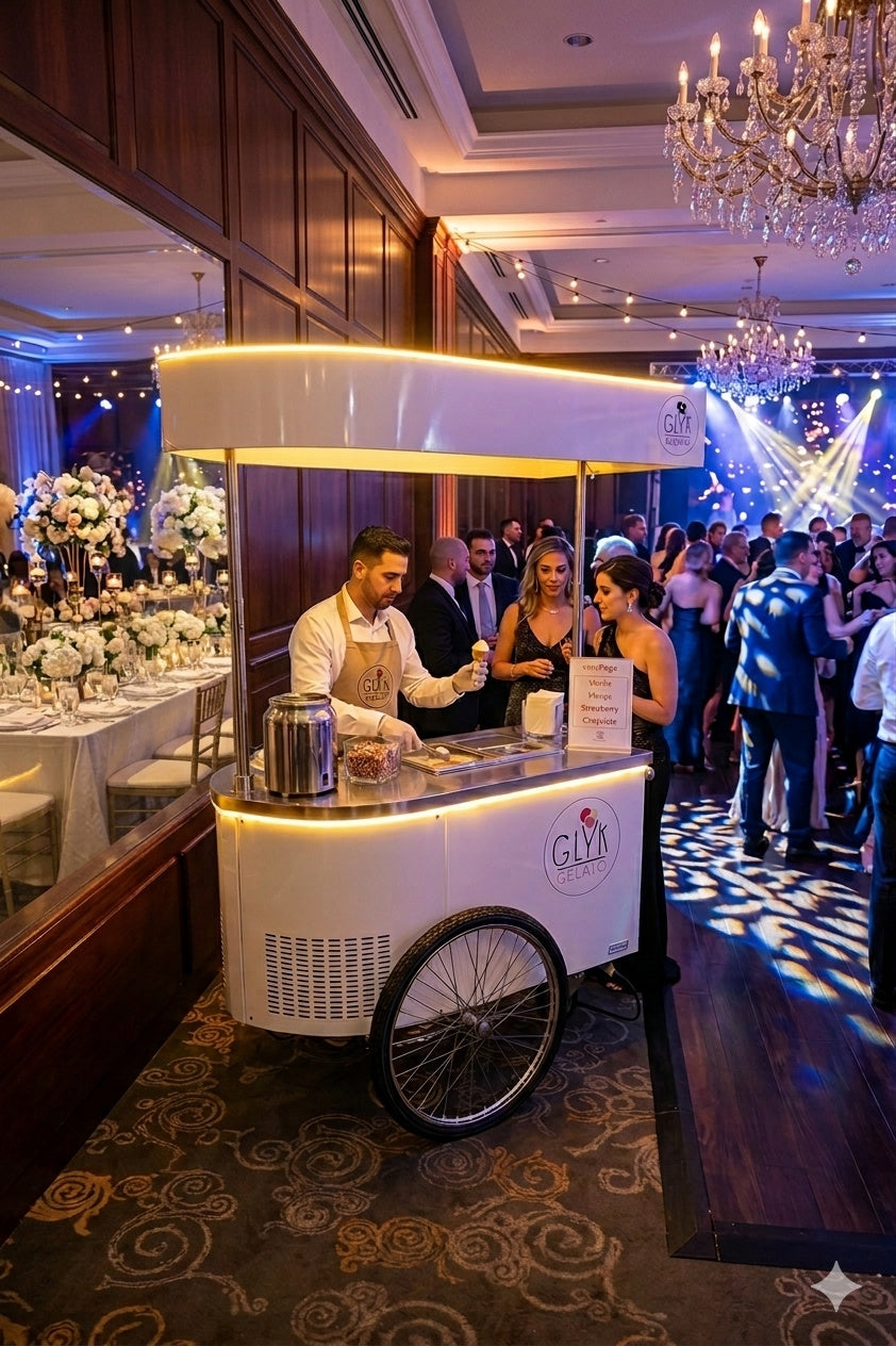 Glyk gelato cart on the dance floor